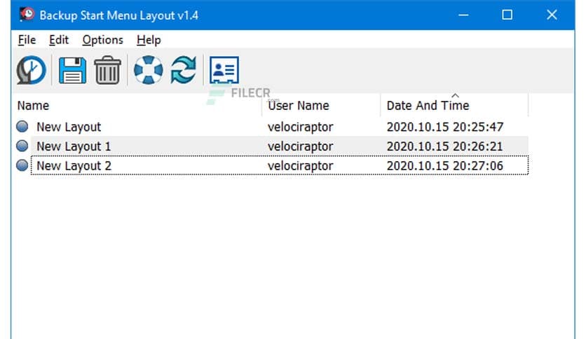 Backup Start Menu Layout 1.6