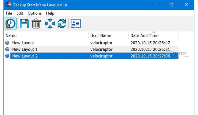 Backup Start Menu Layout 1.6