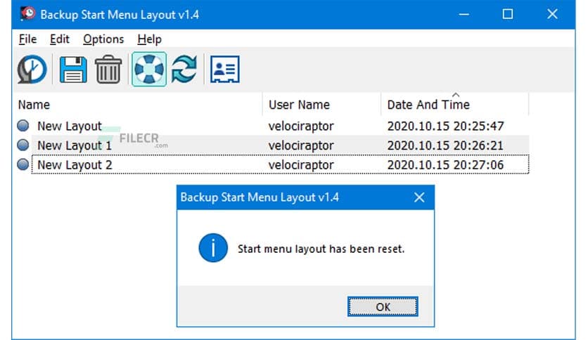 Backup Start Menu Layout 1.6