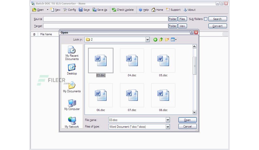 Batch DOC TO XLS Converter 2021.13.104.2909