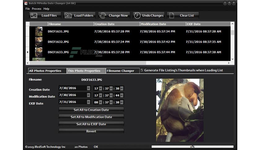 IRedSoft Batch MMedia Date Changer 2.22