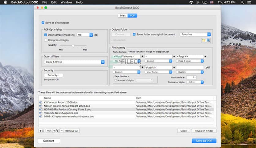 BatchOutput DOC 2.6.3