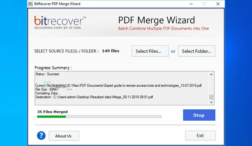 BitRecover PDF Merge Wizard 4.0