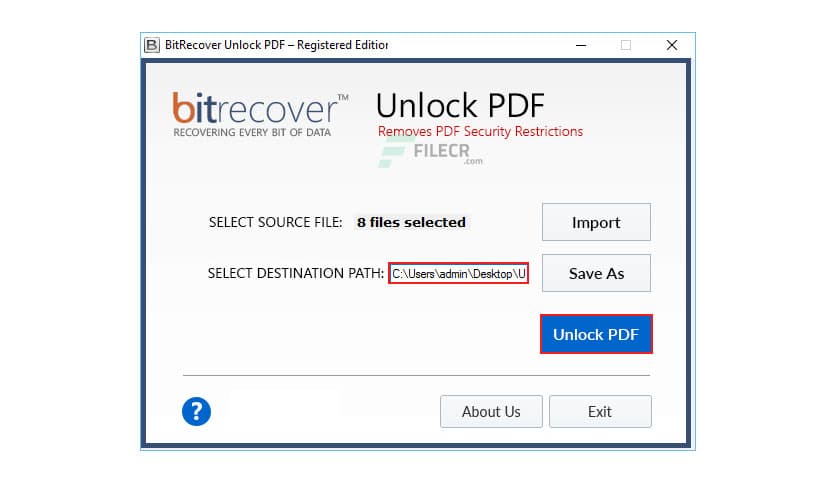 BitRecover Unlock PDF 1.2