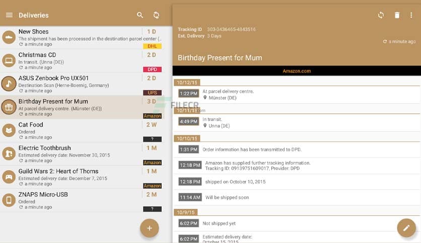 Deliveries Package Tracker  6.0.1 build 1974