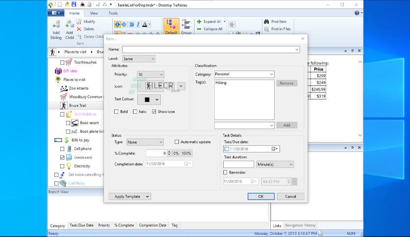 Desktop TreNotes 9.20.0421.2