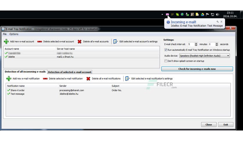 3delite Email Tray Notification 1.1.22.48