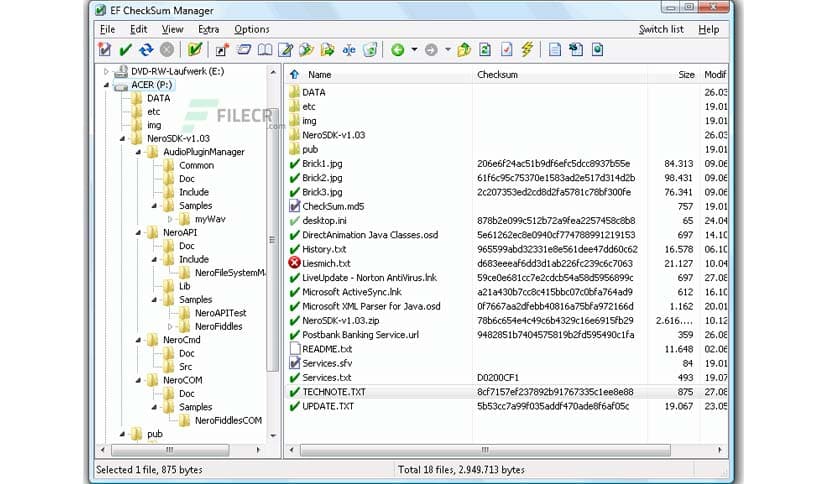 EF CheckSum Manager 25.10