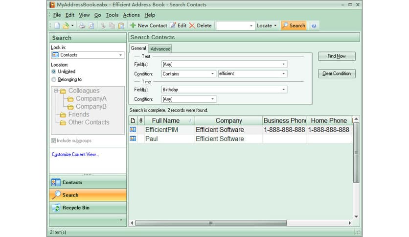 Efficient Address Book 5.60 Build 559
