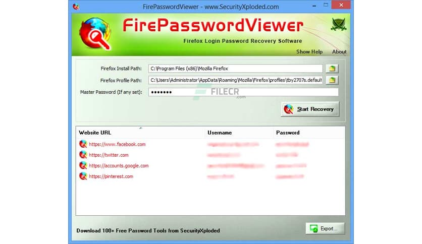 Firefox Password Viewer 14.0