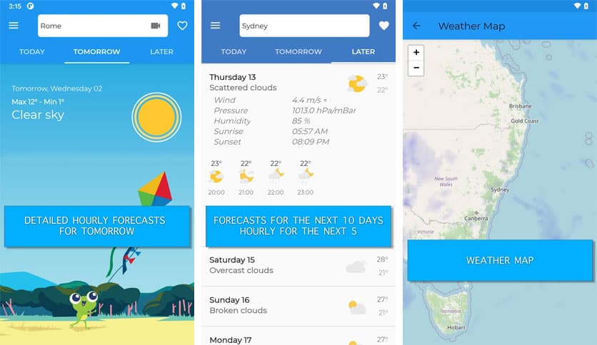 Frog weather forecast 6.1.4