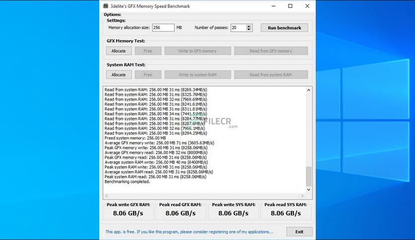 GFX Memory Speed Benchmark 1.1.22.24