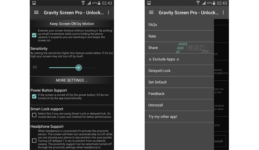 Gravity Screen – On/Off v3.32.0.0