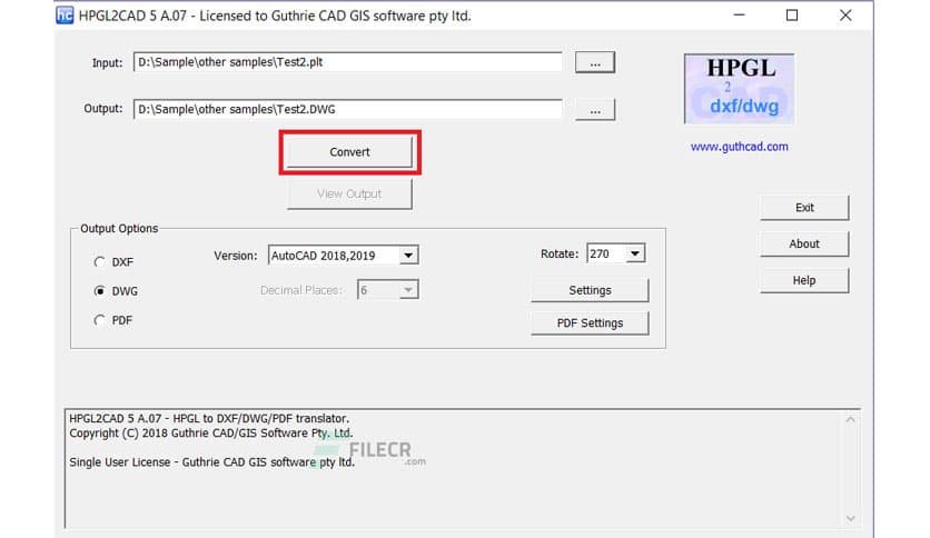Guthrie HPGL2CAD 2020 A.10