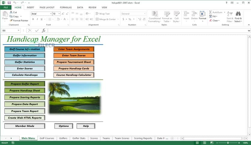 Handicap Manager 7.0.8.0 for Excel