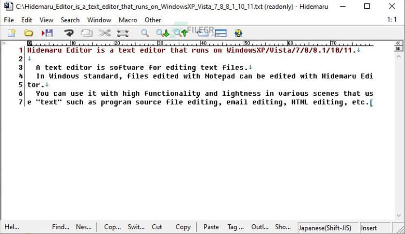Hidemaru Editor 9.19
