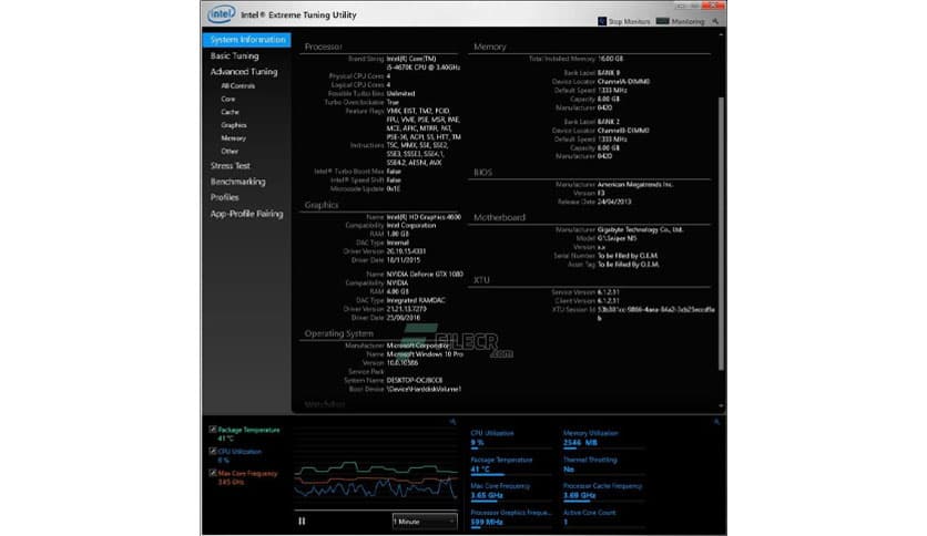 Intel Extreme Tuning Utility 10.0.1.31