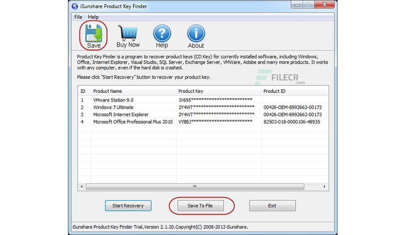 iSunshare Product Key Finder 2.1.20