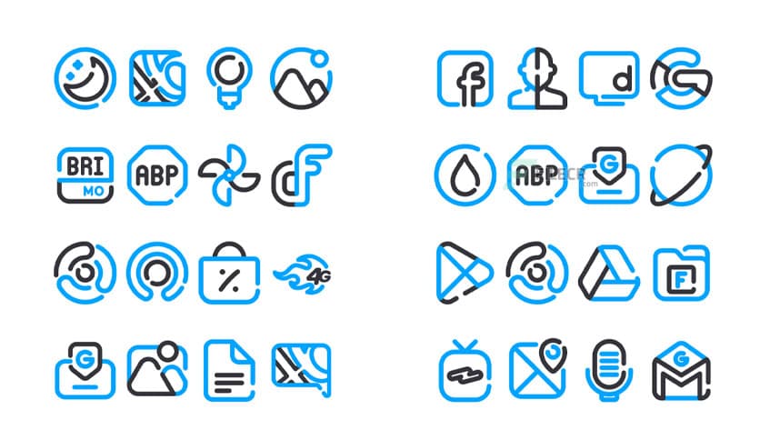 Lineblack – Blue icon Pack v1.0