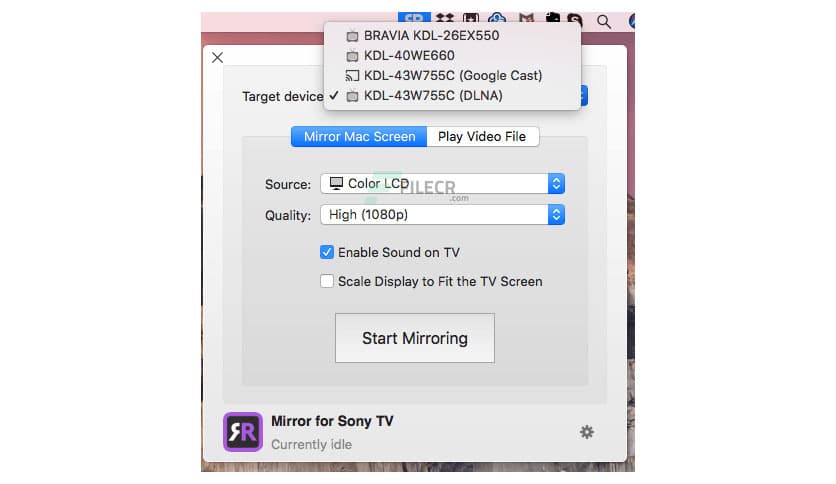 Mirror for Sony TV 3.8.3