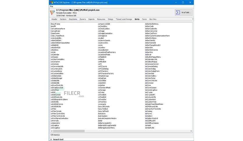 MiTeC EXE Explorer 3.7.4