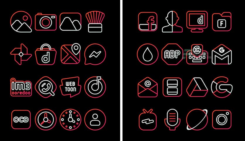 Nambula Red – Lines Icon Pack v2.2