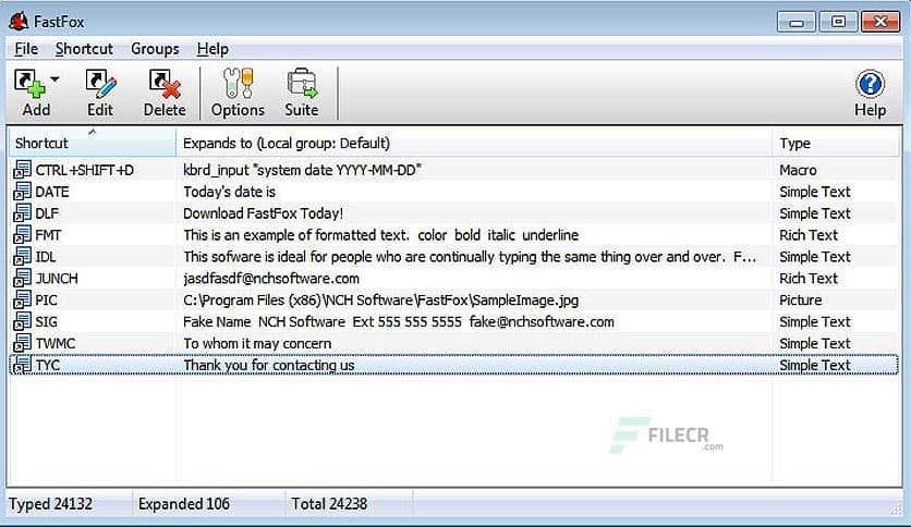 NCH FastFox Text Expander 2.35