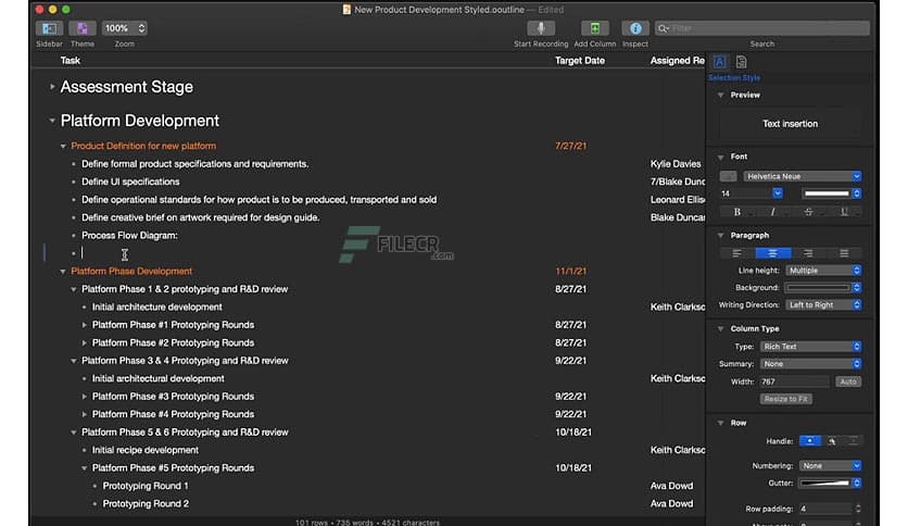 OmniOutliner Pro 5.15.0