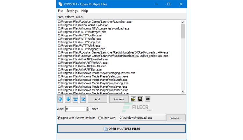 VovSoft Open Multiple Files 3.2.0