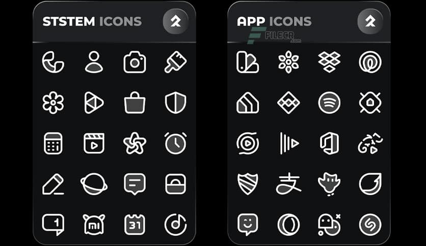 PHANTOM WHITE – Two tone icons 2.0