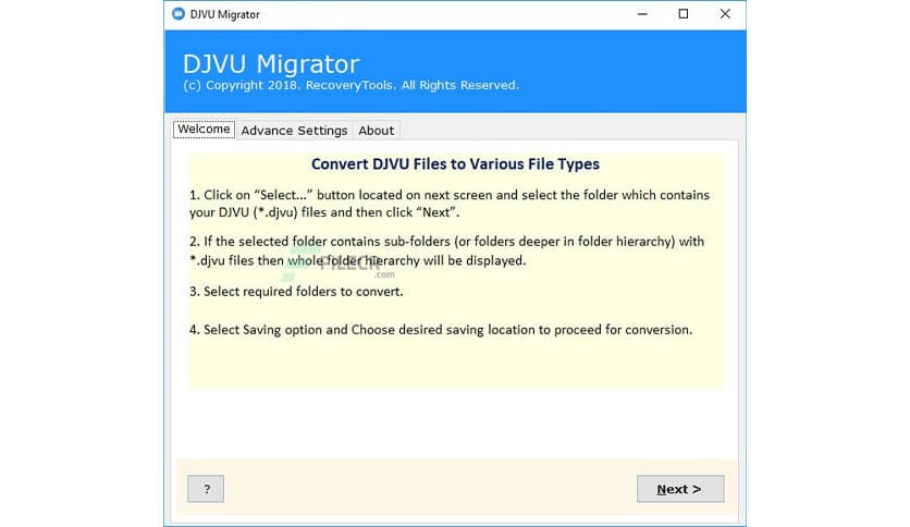 RecoveryTools DJVU Migrator 2.0