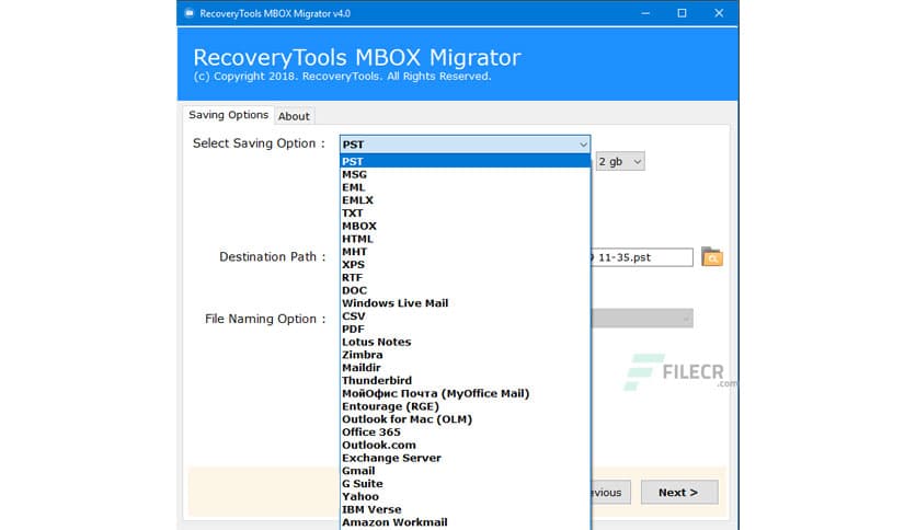 RecoveryTools MBOX Migrator 8.2