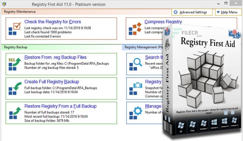 Registry First Aid Platinum 11.3.1.2618