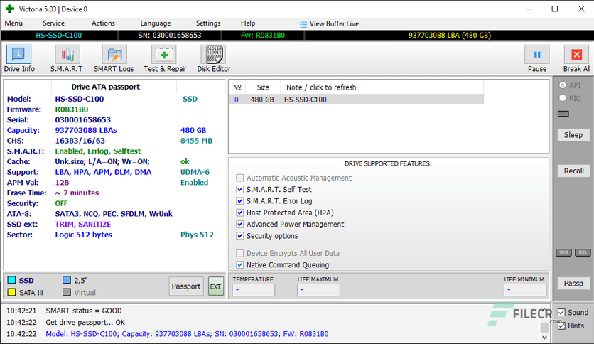 Victoria for Windows 5.37