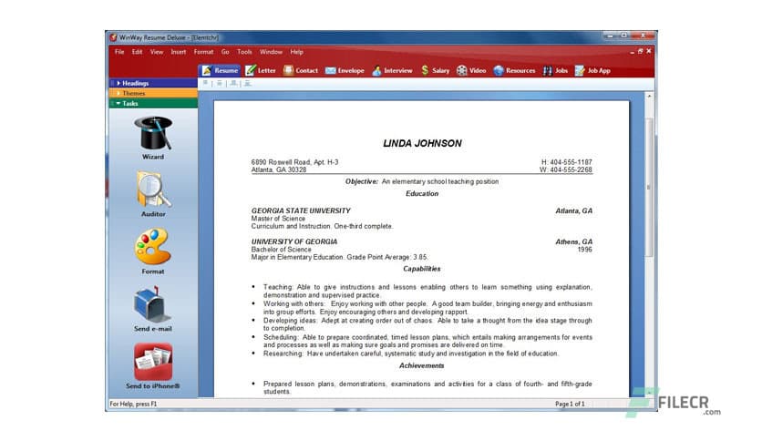 WinWay Resume Deluxe 14.00.022