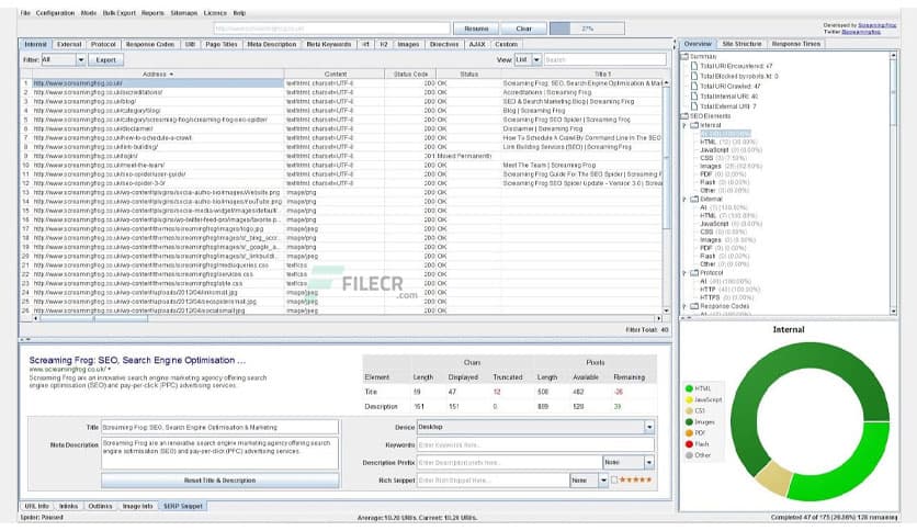 Screaming Frog SEO Spider 20.2