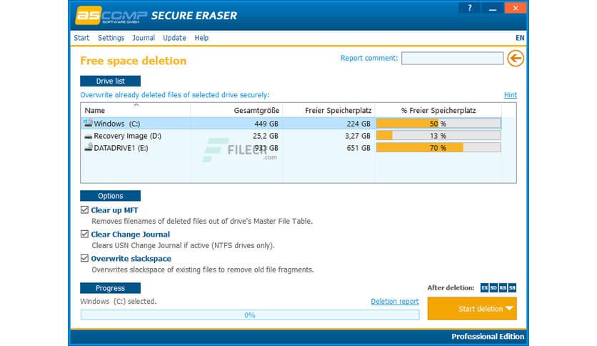 ASCOMP Secure Eraser Professional 7.007
