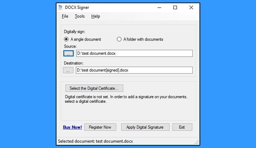 SecureSoft DOCX Signer 2.1