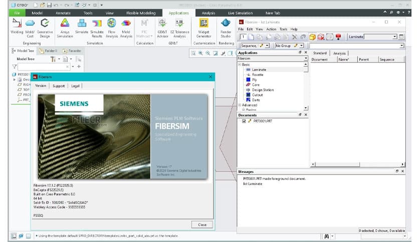 Siemens FiberSIM 17.1.2 for PTC Creo 8.0