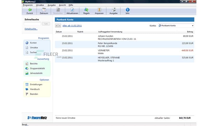 SoftwareNetz MyMoney 3.57