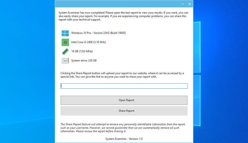 System Examiner 1.1.0