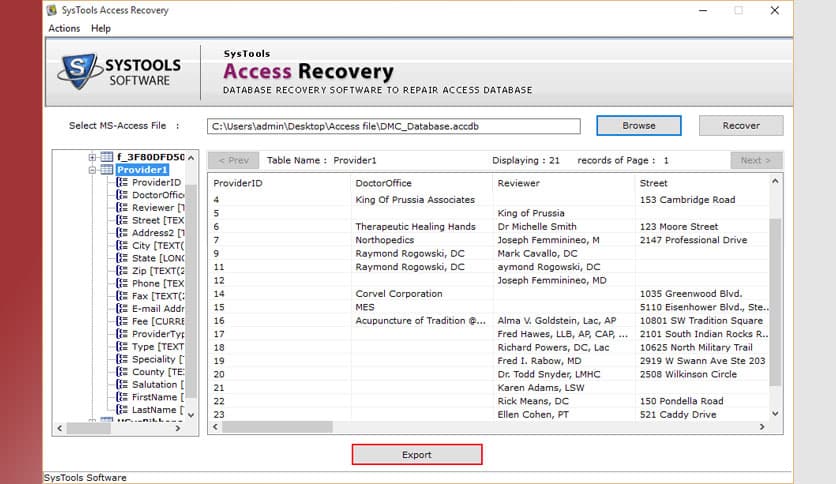 SysTools Access Recovery 5.3