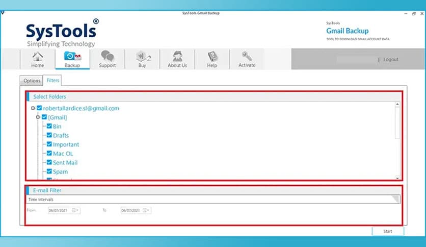 SysTools Gmail Backup 9.3
