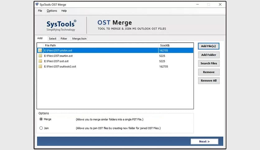 SysTools OST Merge 5.1