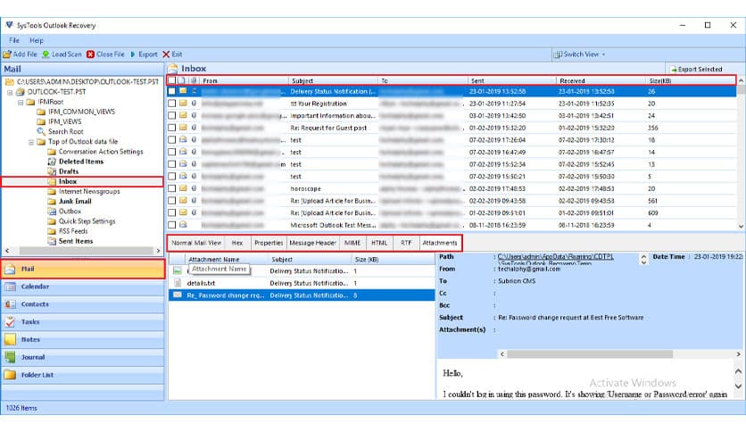 SysTools Outlook Recovery 9.2