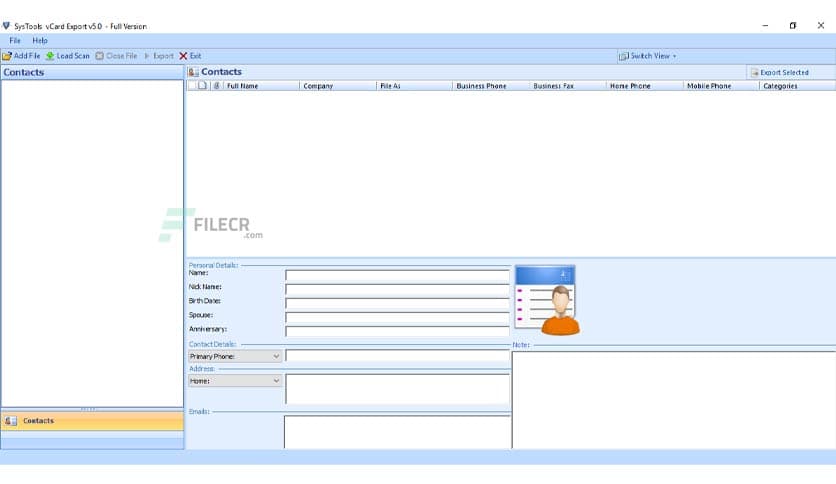 SysTools vCard Export 7.0
