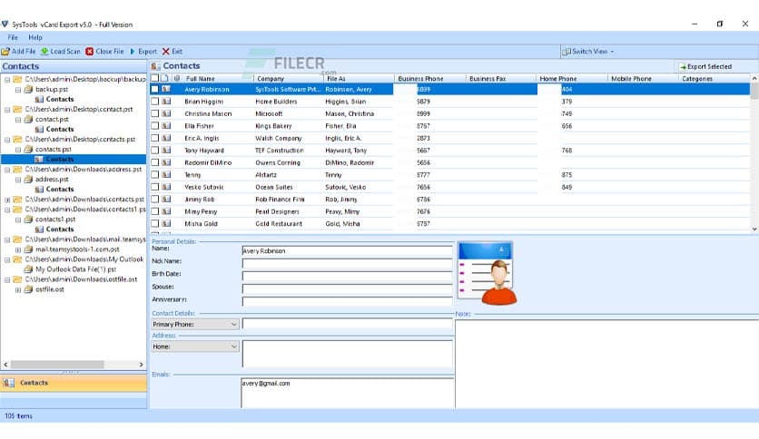 SysTools vCard Export 7.0