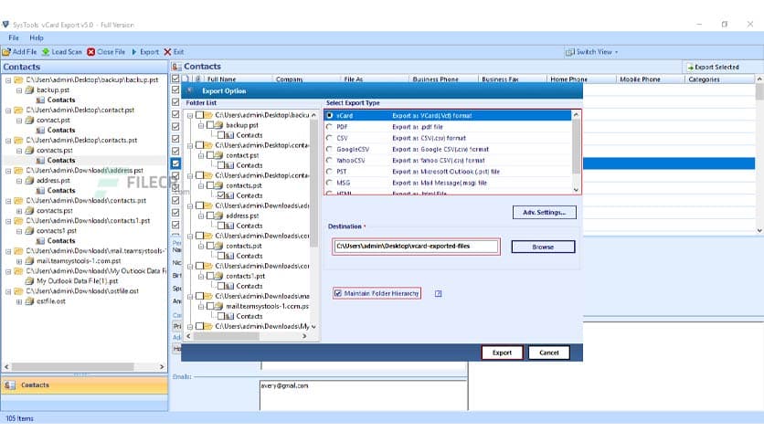 SysTools vCard Export 7.0