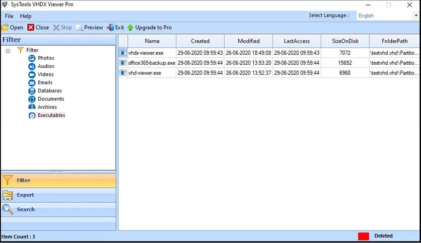 SysTools VHDX Viewer Pro 11.0