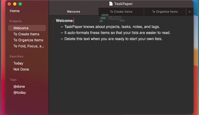 TaskPaper 3.9.3